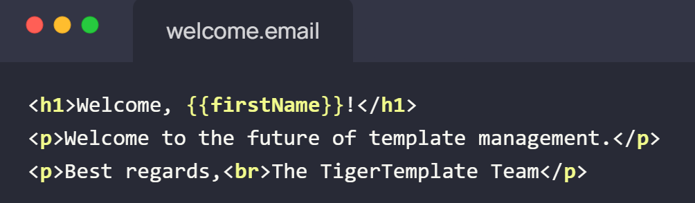 Welcome Email Template